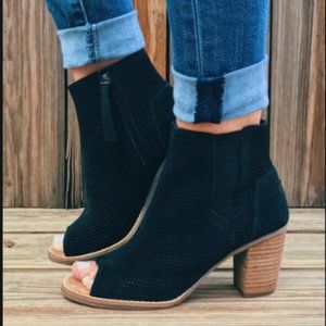 Toms open toe booties